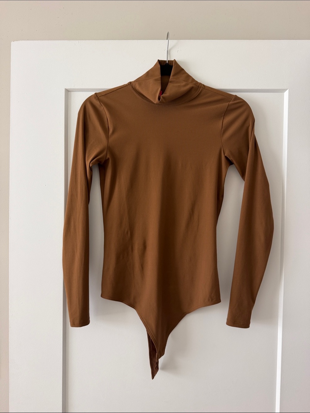 SPANX Brown Long-Sleeve Turtleneck Bodysuit